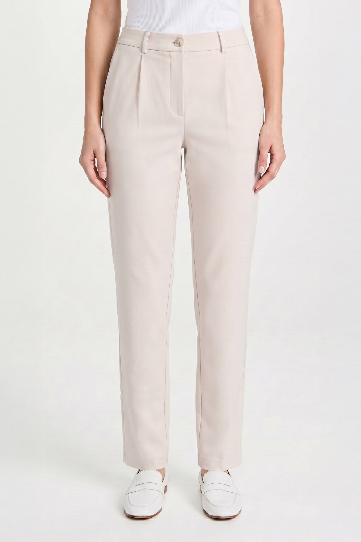 Damen Flexon Ultra Elastische Relaxed Jogginghose mit Gummibund Creme W702-R0433-06