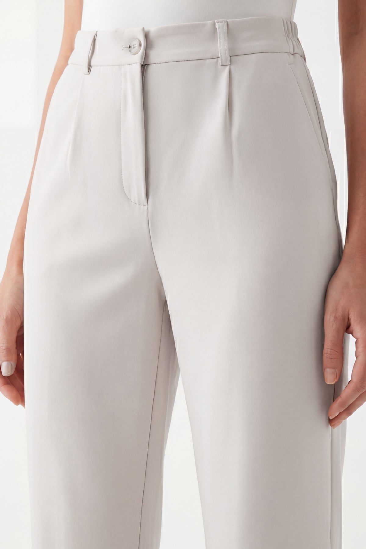 Damen Flexon Ultra Elastische Relaxed Jogger Hose mit Gummizug an der Taille Stein W702-R0433-08