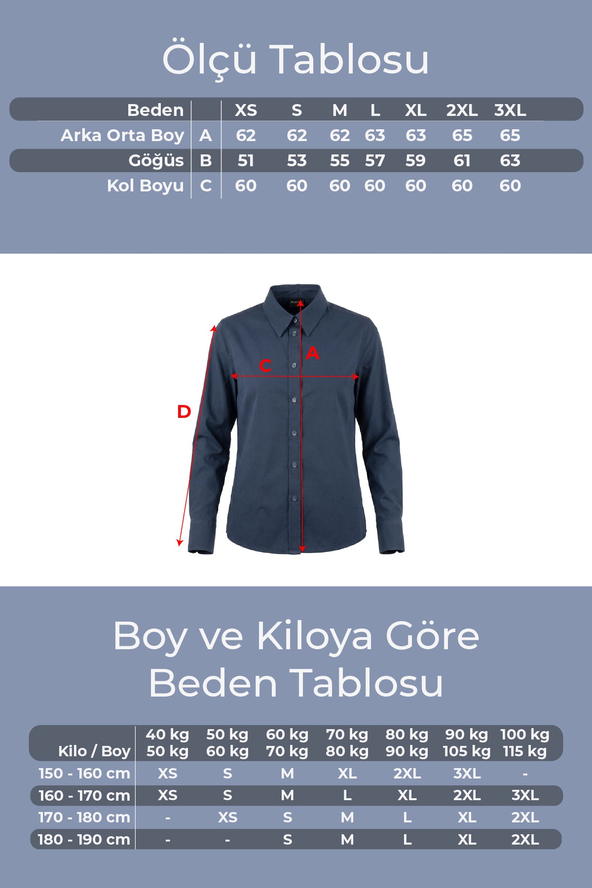 Kadın Pure 50/1 Kompakt Pamuk Likralı Gömlek - Pürüzsüz Doku Minimalist Klasik Kesim Lacivert W205-K0304-02