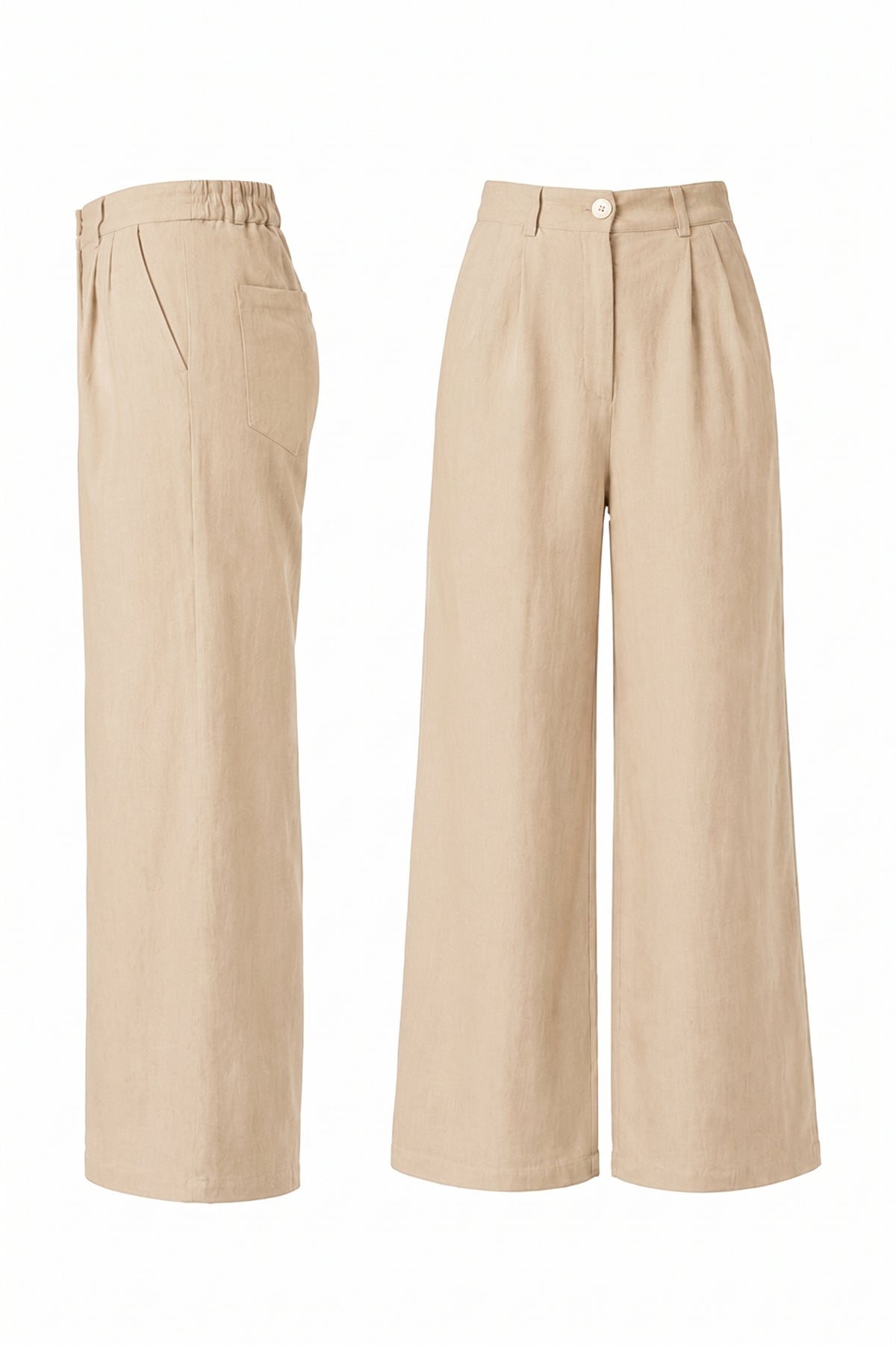 Kadın Terra %100 Keten Pantolon Yazlık Nefes Alabilen Latte W351-K0402-02