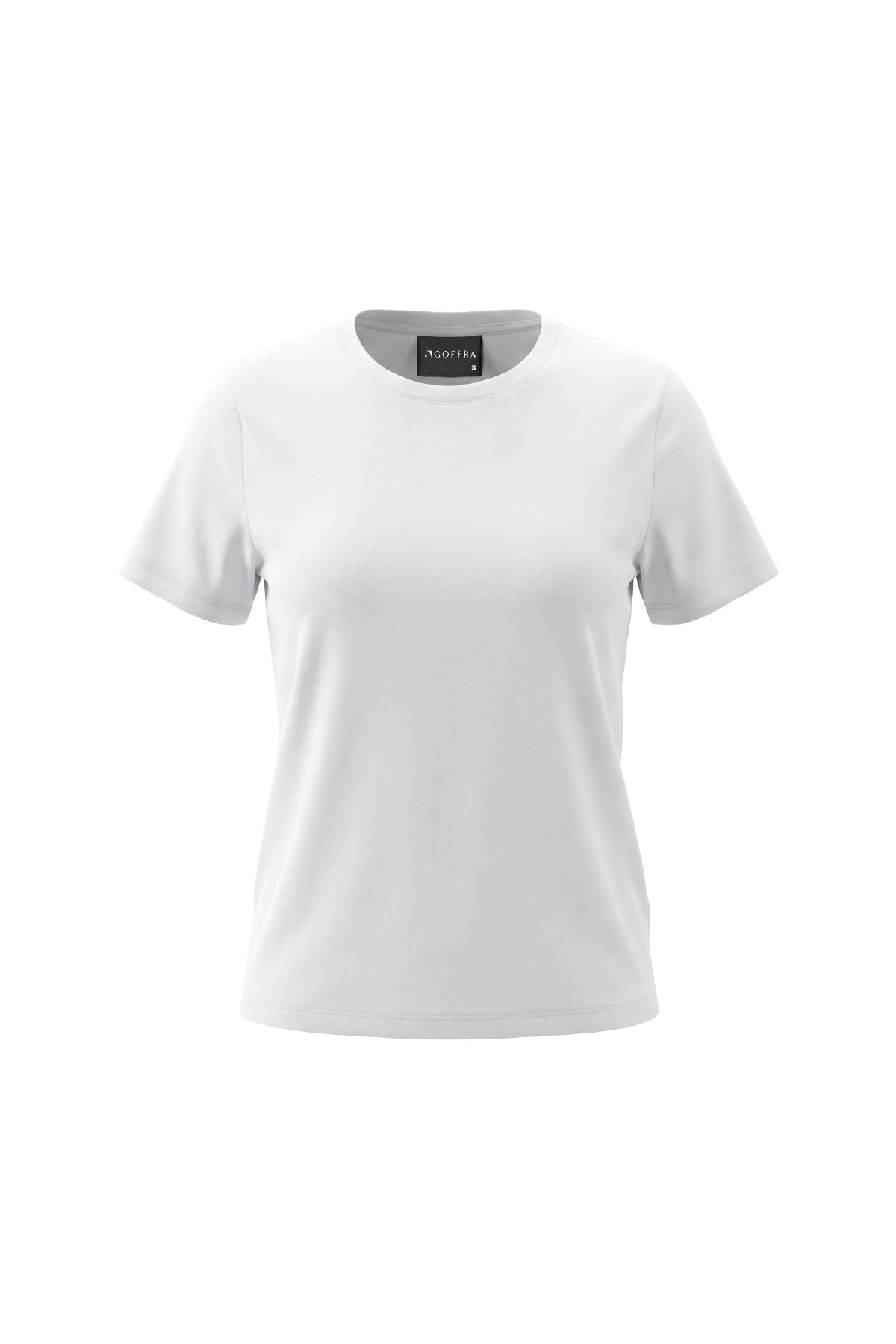 Kadın Vision Bisiklet Yaka Premium Kalite Yoğun Dokulu Pamuklu T-Shirt Beyaz W101-R0220-01