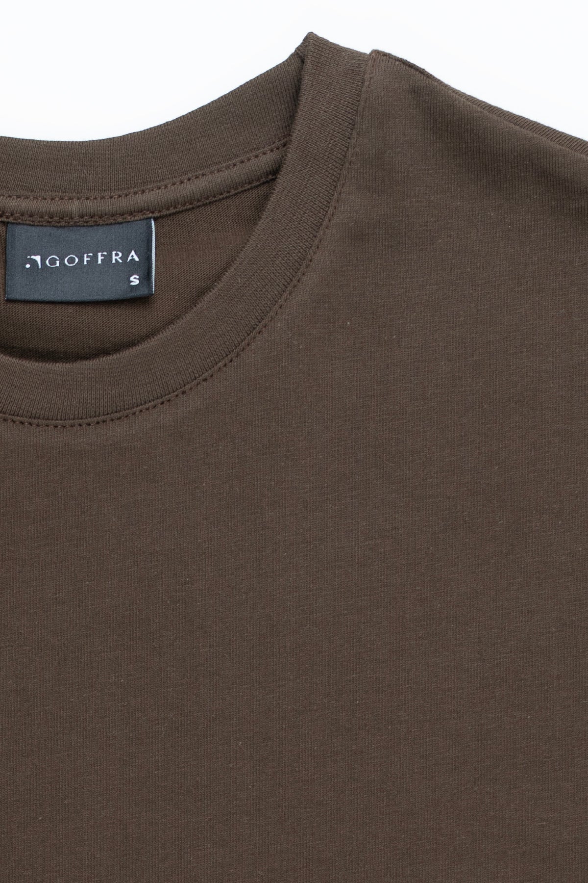 Kadın Vision Bisiklet Yaka Premium Kalite Yoğun Dokulu Pamuklu T-Shirt Kahverengi W101-R0220-06