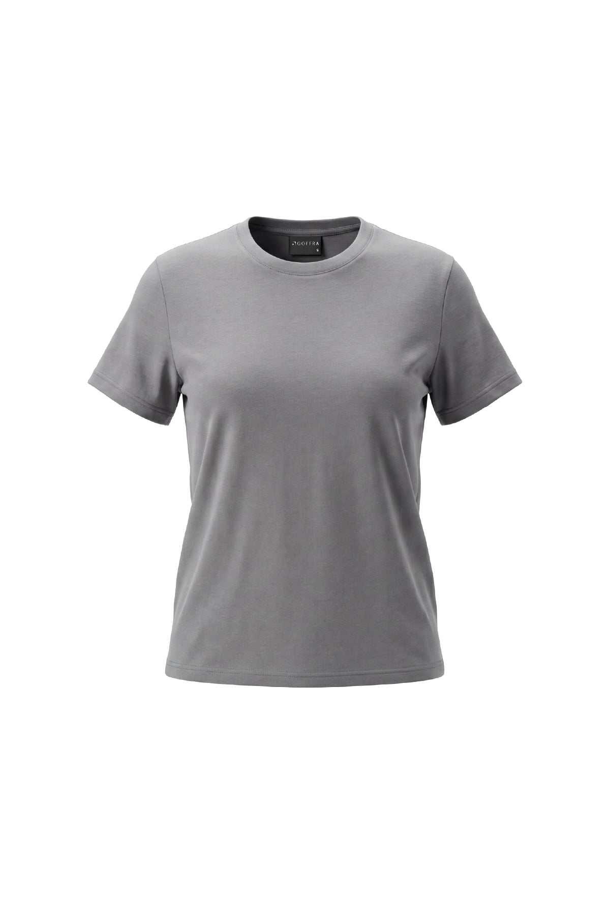Kadın Vision Bisiklet Yaka Premium Kalite Yoğun Dokulu Pamuklu T-Shirt Koyu Gri W101-R0220-04