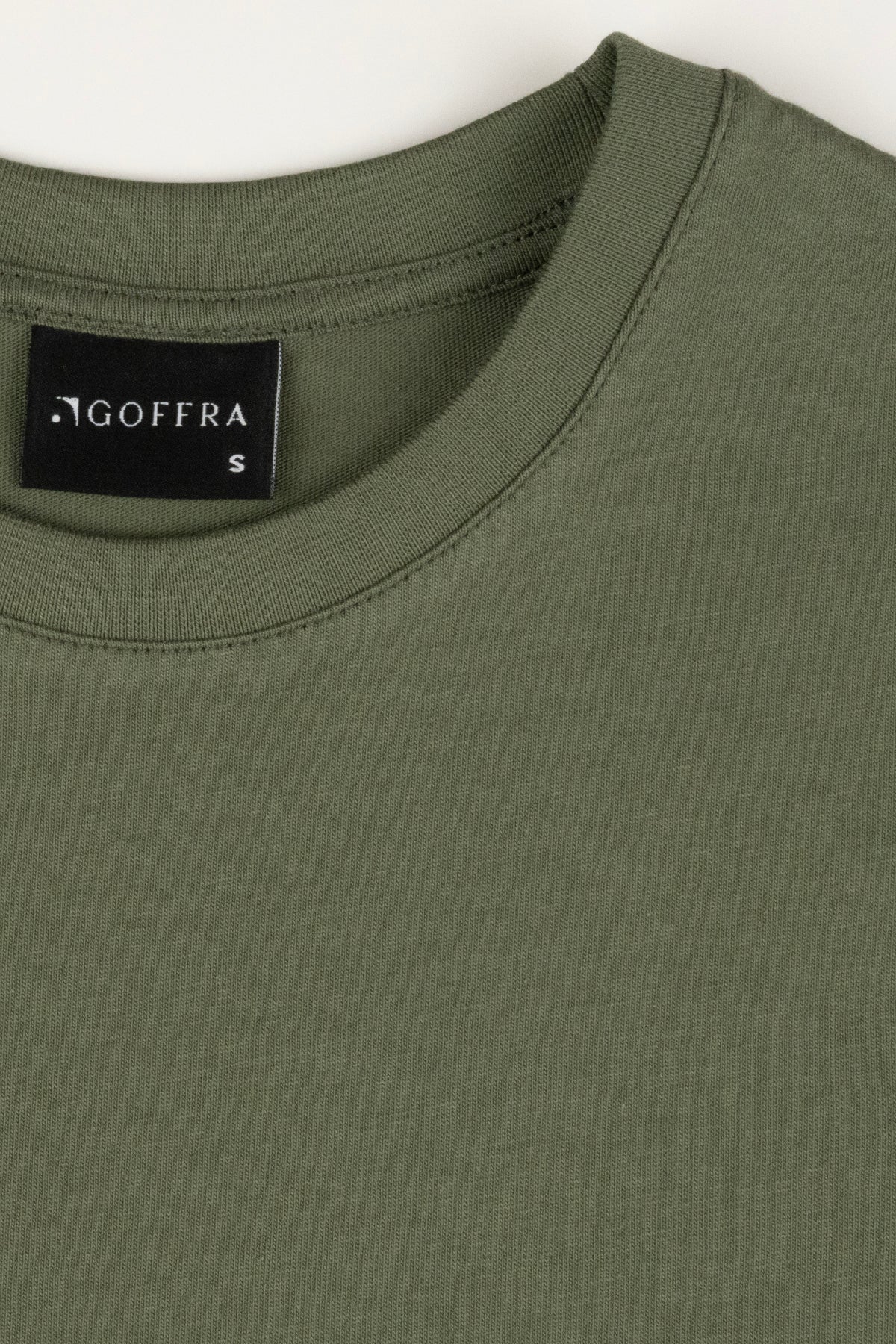 Kadın Vision Bisiklet Yaka Premium Kalite Yoğun Dokulu Pamuklu T-Shirt Haki W101-R0220-05