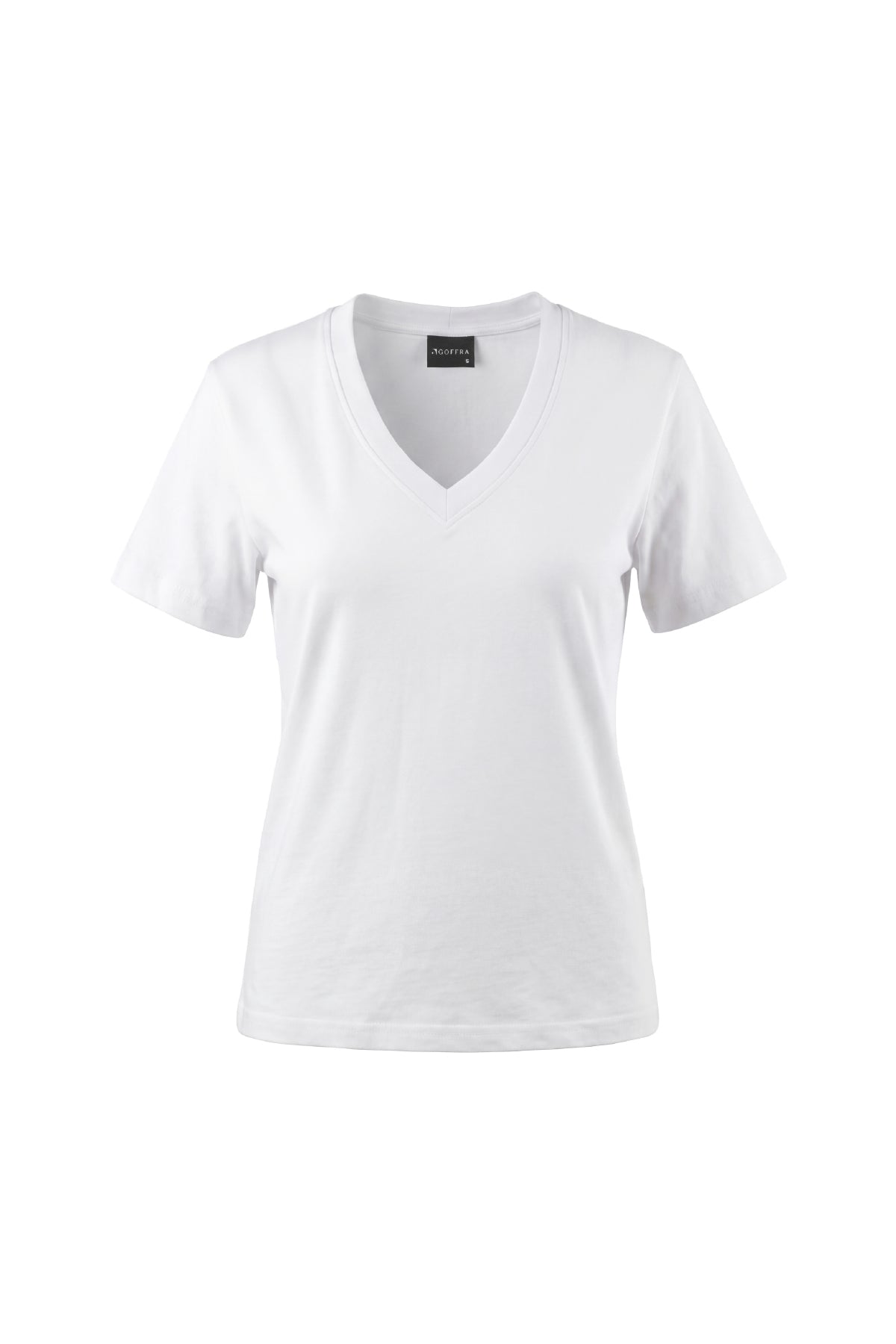 Kadın Vision V Yaka Premium Kalite Yoğun Dokulu Pamuklu T-Shirt Beyaz W102-R0220-01