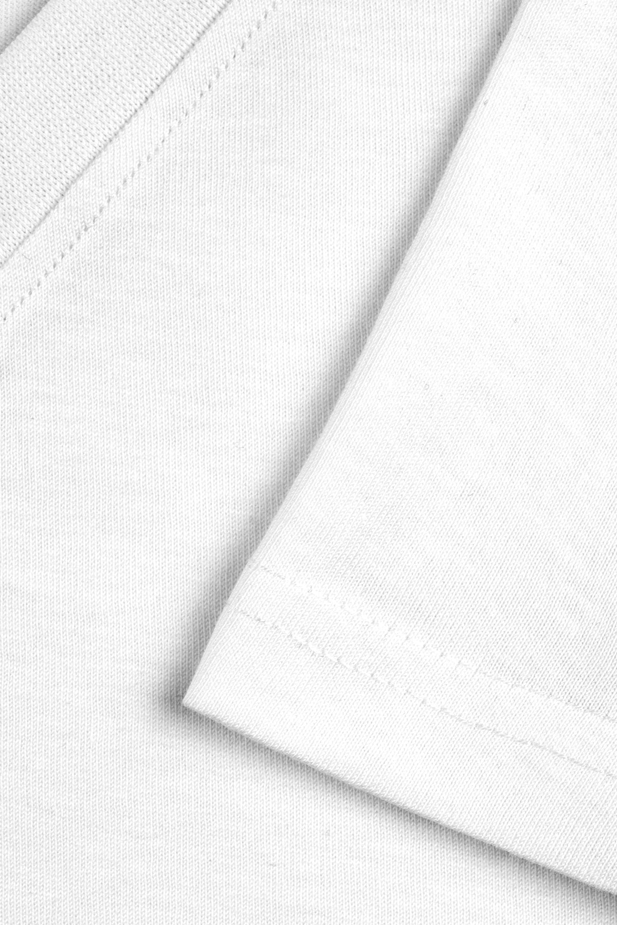 Kadın Vision V Yaka Premium Kalite Yoğun Dokulu Pamuklu T-Shirt Beyaz W102-R0220-01