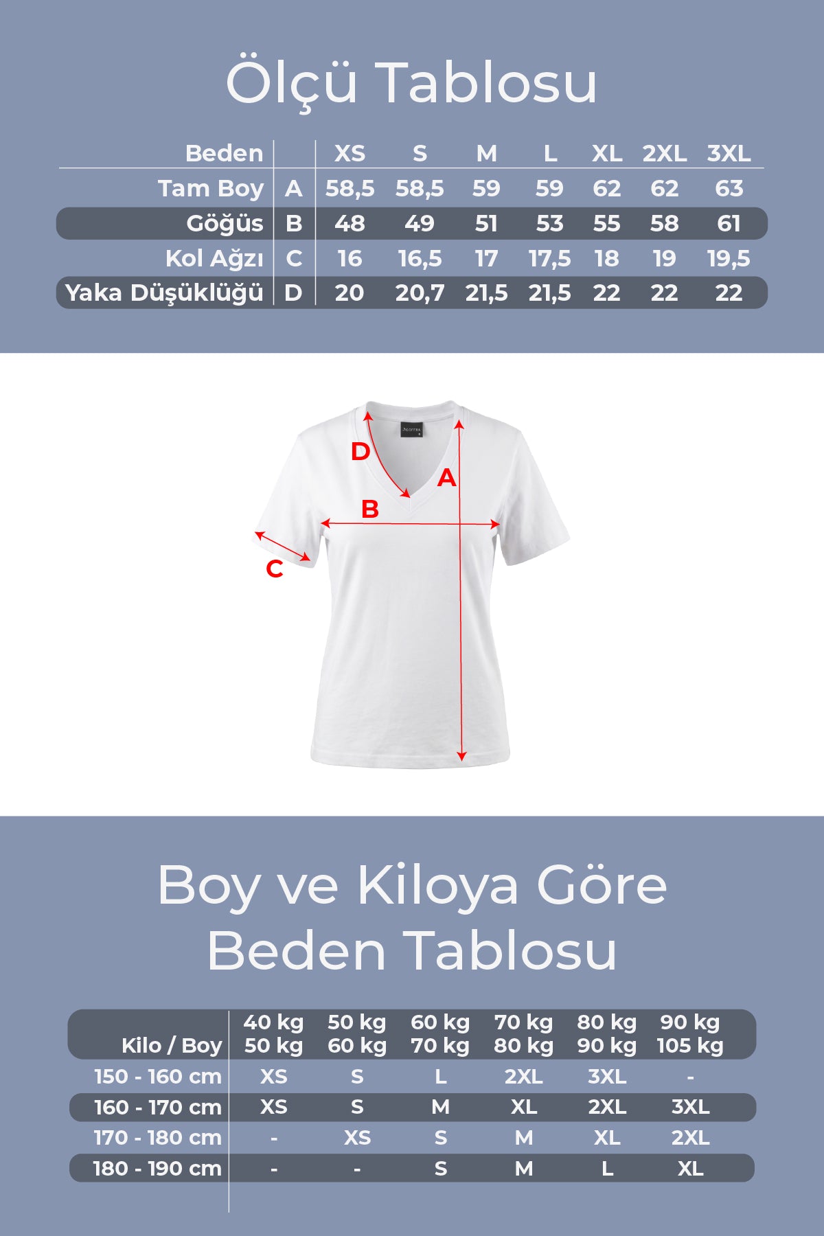Kadın Vision V Yaka Premium Kalite Yoğun Dokulu Pamuklu T-Shirt Beyaz W102-R0220-01