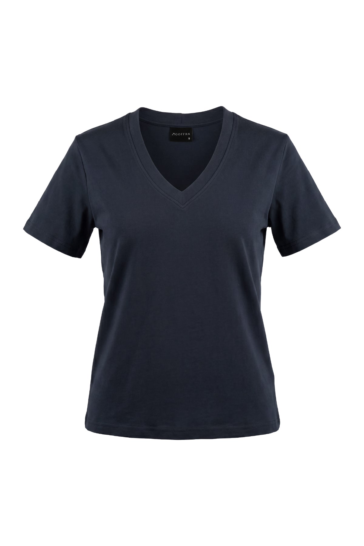 Kadın Vision V Yaka Premium Kalite Yoğun Dokulu Pamuklu T-Shirt Lacivert W102-R0220-08