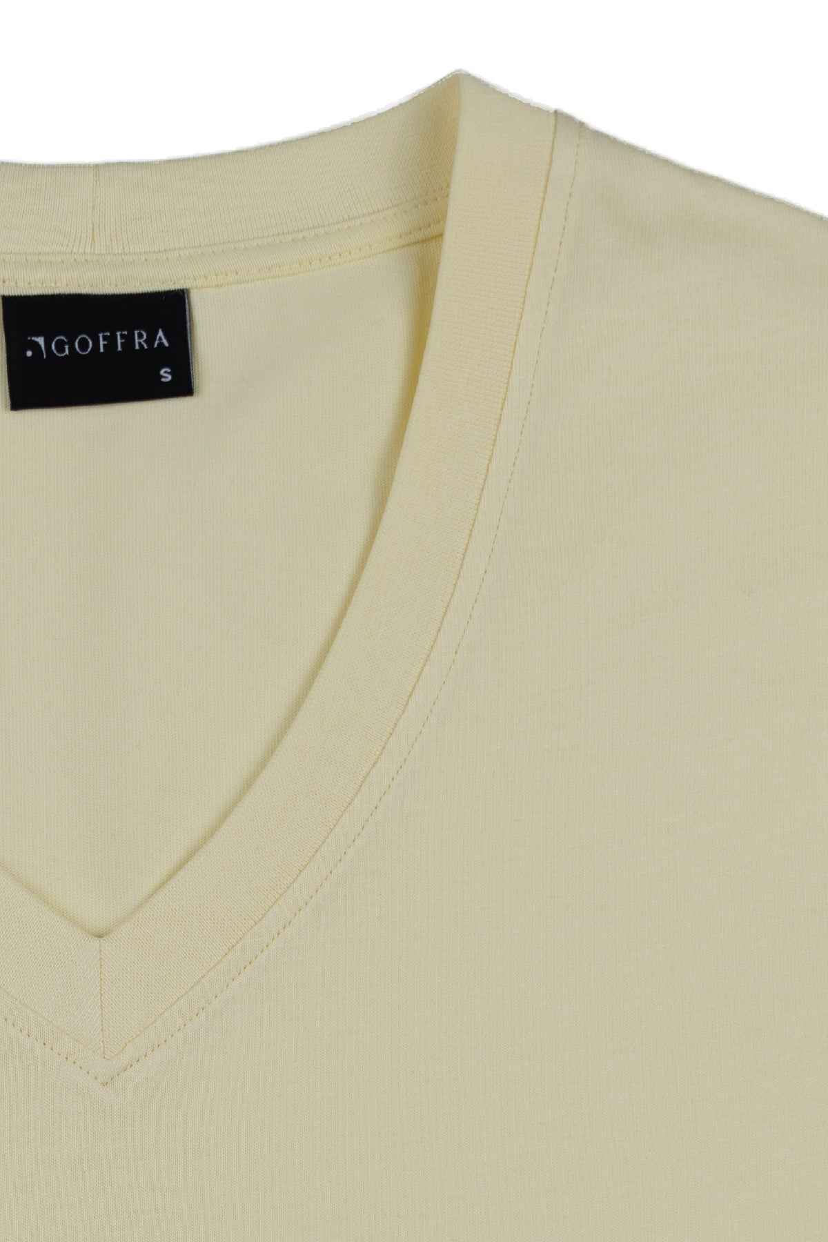 Kadın Vision V Yaka Premium Kalite Yoğun Dokulu Pamuklu T-Shirt Sarı W102-R0220-03