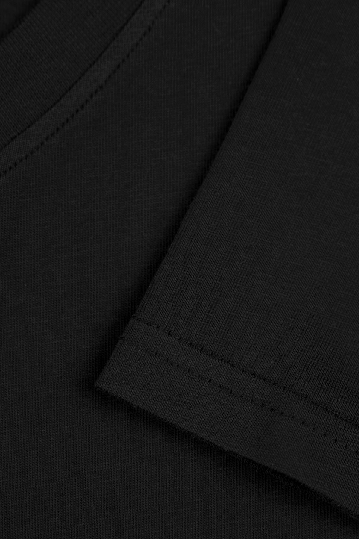 Kadın Vision V Yaka Premium Kalite Yoğun Dokulu Pamuklu T-Shirt Siyah W102-R0220-09
